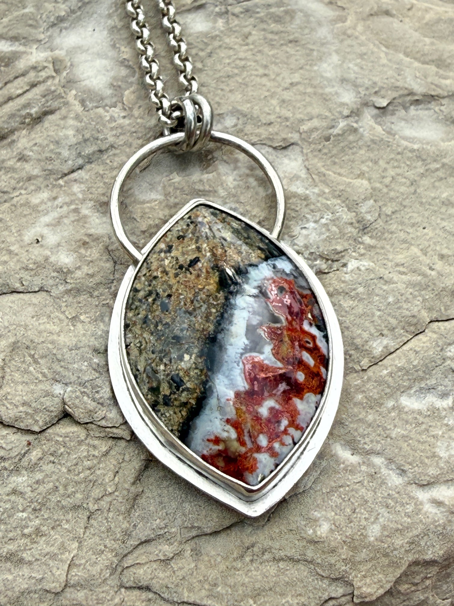 Orange Lava Flow Seam Agate
